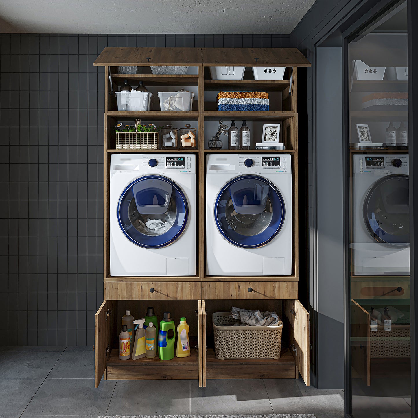 Roomart 1000 — Modular Twin Washer & Dryer Cabinet Set