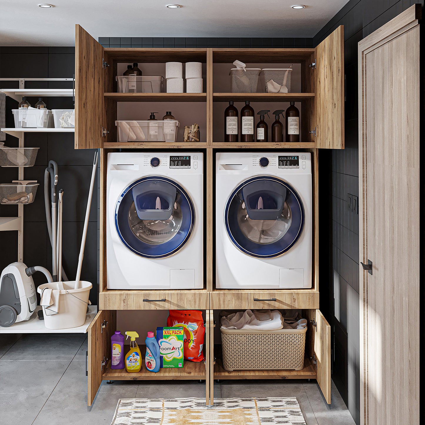 Roomart A Plus — Twin Washer & Dryer Cabinet Set