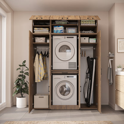 Roomart Dora Wall - Washer & Dryer Cabinet with Side Storage - 160cm