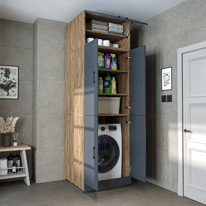Roomart Dora Flex - 2-in-1 Cabinet for Washing Machine with Storage Shelves or Dryer Stacker