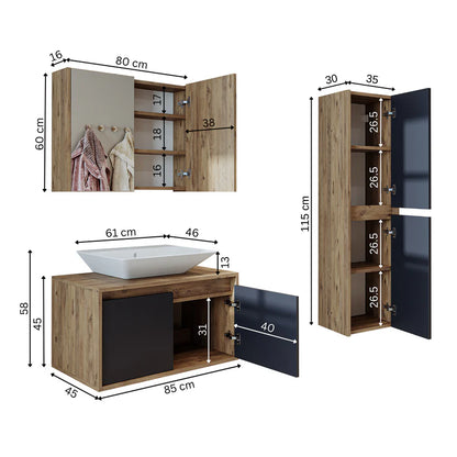 Roomart Atlantic 3-Piece Bathroom Furniture Set