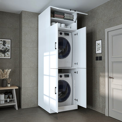 Roomart Dora Flex - 2-in-1 Cabinet for Washing Machine with Storage Shelves or Dryer Stacker