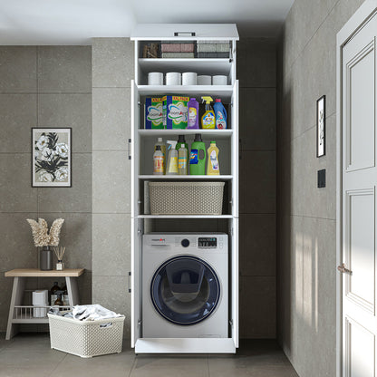Roomart Dora Flex - 2-in-1 Cabinet for Washing Machine with Storage Shelves or Dryer Stacker