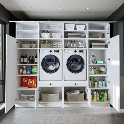 Roomart 1000 Luxe Line — Twin Washer & Dryer with Matching Side Cabinets