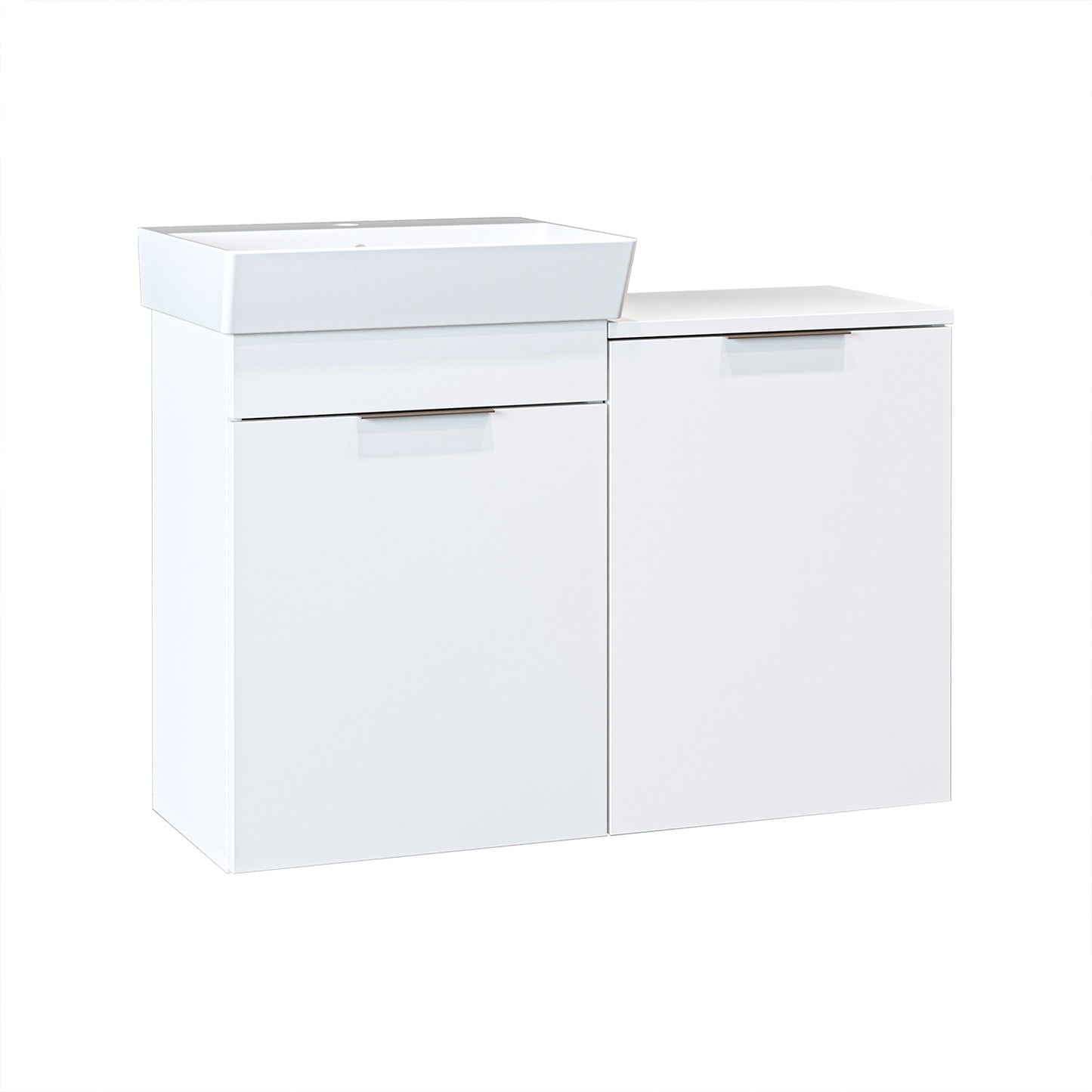Roomart Dubai - Wall Hung Bathroom Vanity Unit with Basin & Laundry Tilt Cabinet - 92cm
