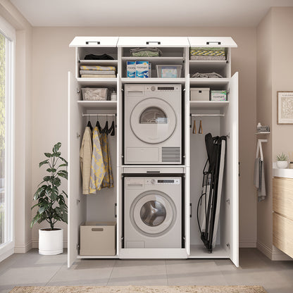 Roomart Dora Wall - Washer & Dryer Cabinet with Side Storage - 160cm
