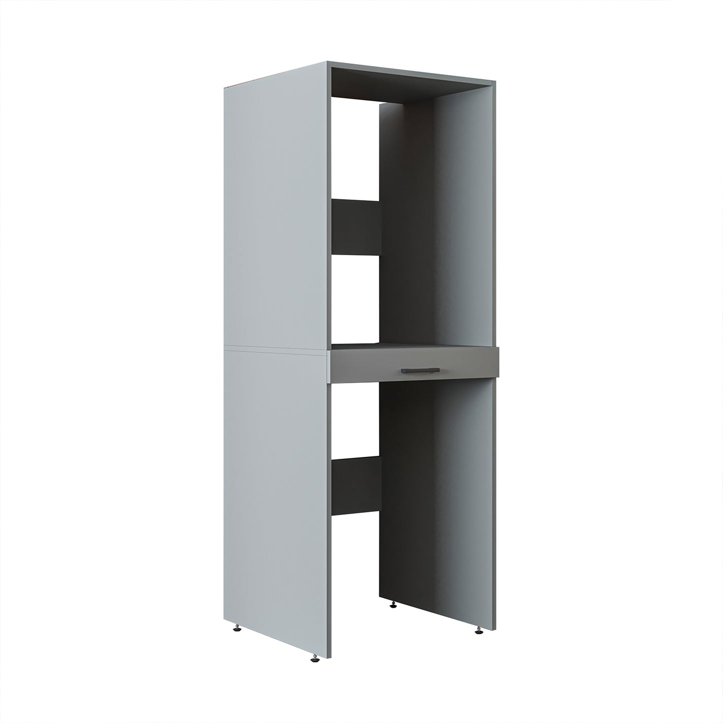 Roomart D Cabinet - Washer Dryer Stacker with Pull-Out Tray, Ash Grey