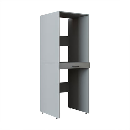 Roomart D Cabinet - Washer Dryer Stacker with Pull-Out Tray, Ash Grey