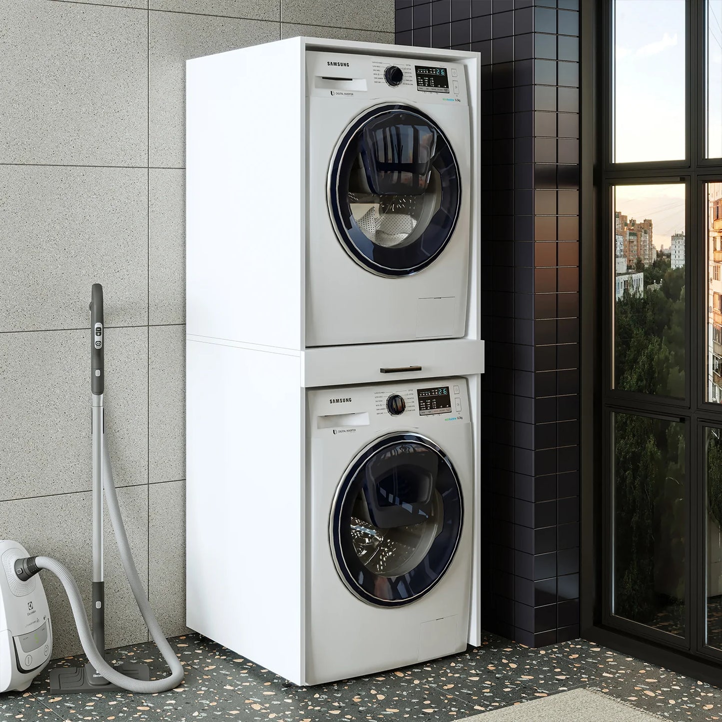 Roomart Duo - Washing Machine Cabinet With Pull-Out Shelf