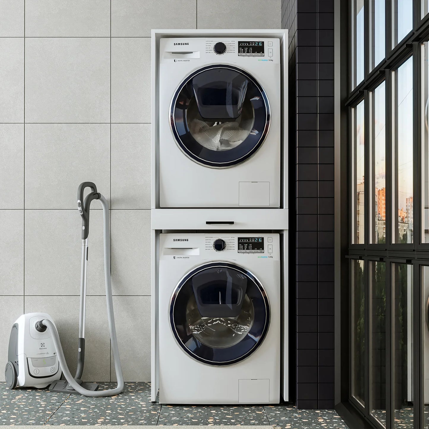 Roomart Duo - Washing Machine Cabinet With Pull-Out Shelf