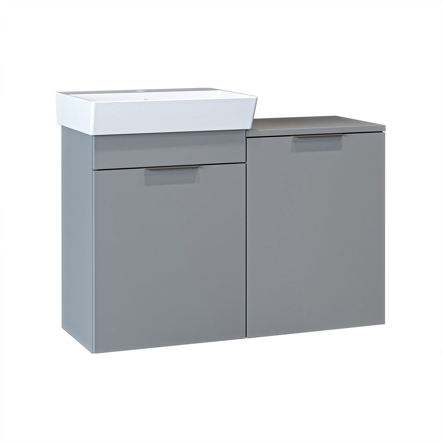 Roomart Dubai - Wall Hung Bathroom Vanity Unit with Basin & Laundry Tilt Cabinet - 92cm