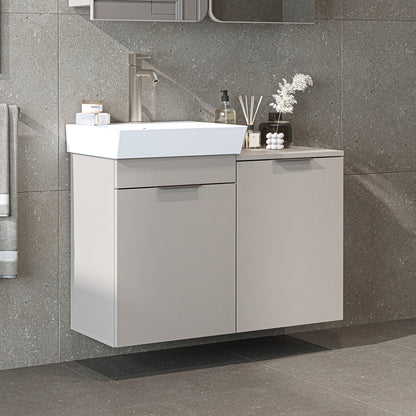 Roomart Dubai - Wall Hung Bathroom Vanity Unit with Basin & Laundry Tilt Cabinet - 92cm