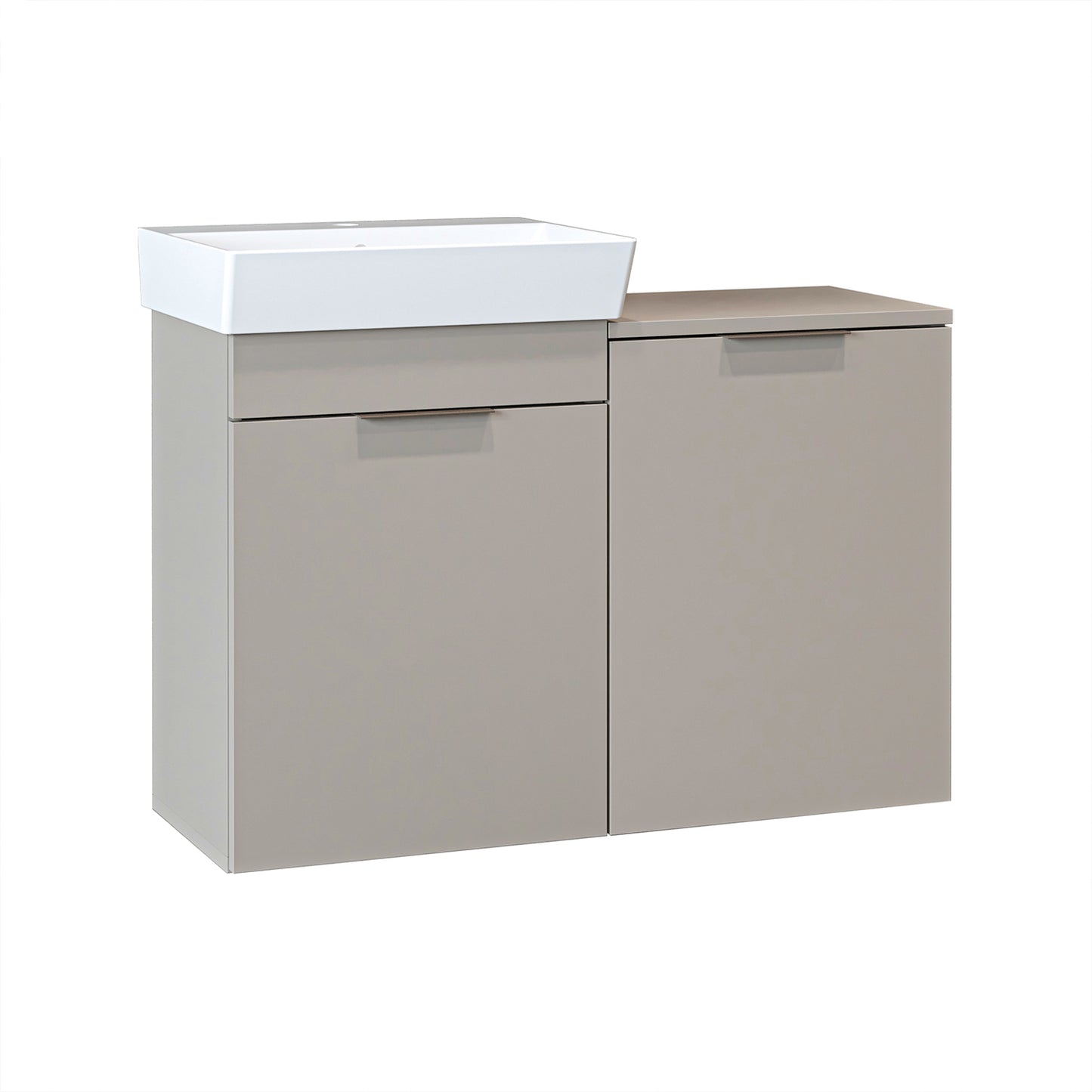 Roomart Dubai - Wall Hung Bathroom Vanity Unit with Basin & Laundry Tilt Cabinet - 92cm