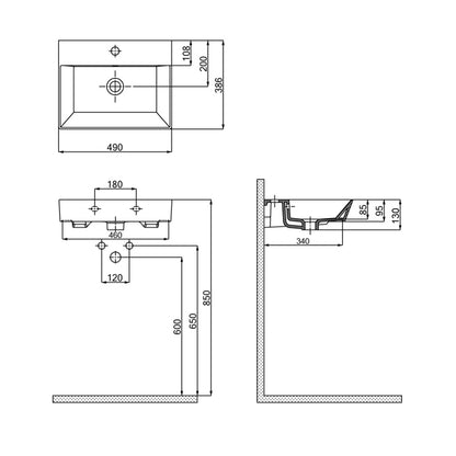 Roomart Dubai - Wall Hung Bathroom Vanity Unit with Basin & Laundry Tilt Cabinet - 92cm