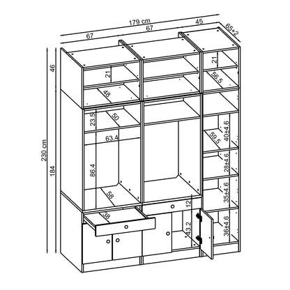 Roomart 1000 Plus — Twin Washer & Dryer Cabinet Set with Side Storage