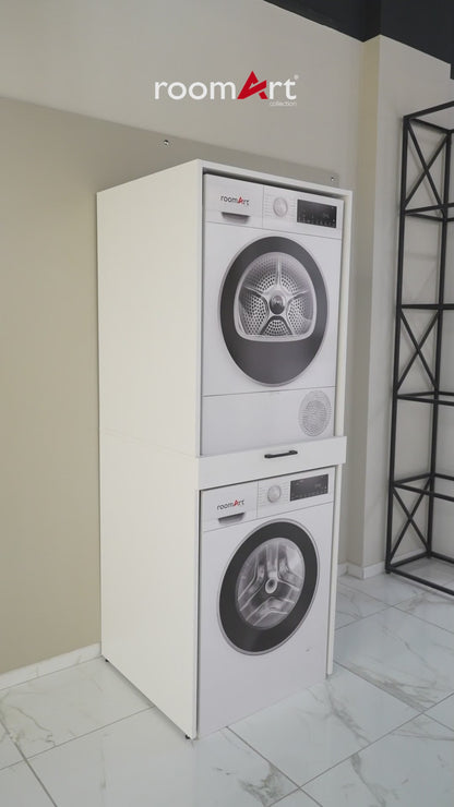 Roomart D Cabinet - Washer Dryer Stacker with Pull-Out Tray