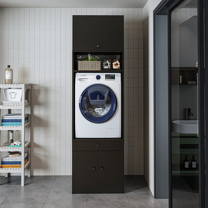RoomArt 1000 Modular Laundry Appliance Cabinet in Black Oak