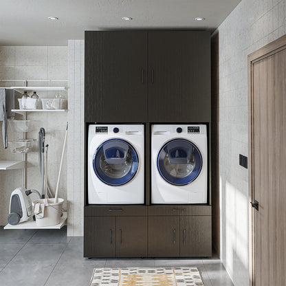 RoomArt A Plus Twin Washer & Dryer Cabinet Set in Black Oak – view 8