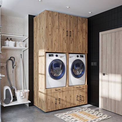 RoomArt A Plus Twin Washer & Dryer Cabinet Set in Oak – view 2