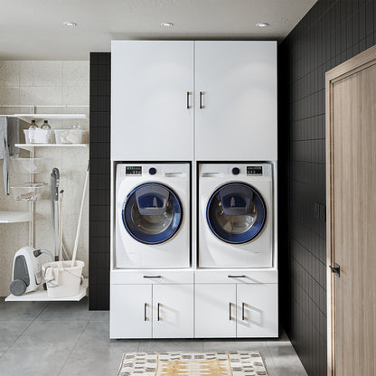 RoomArt A Plus Twin Washer & Dryer Cabinet Set in White – view 7