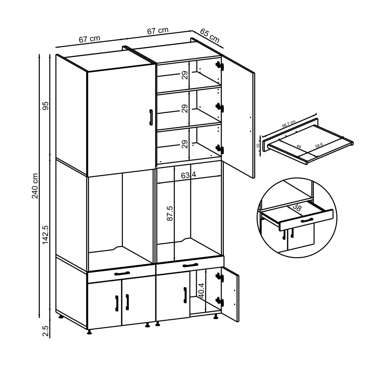 RoomArt A Plus Twin Washer & Dryer Cabinet Set – view 10