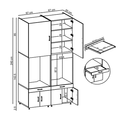 RoomArt A Plus Twin Washer & Dryer Cabinet Set – view 10