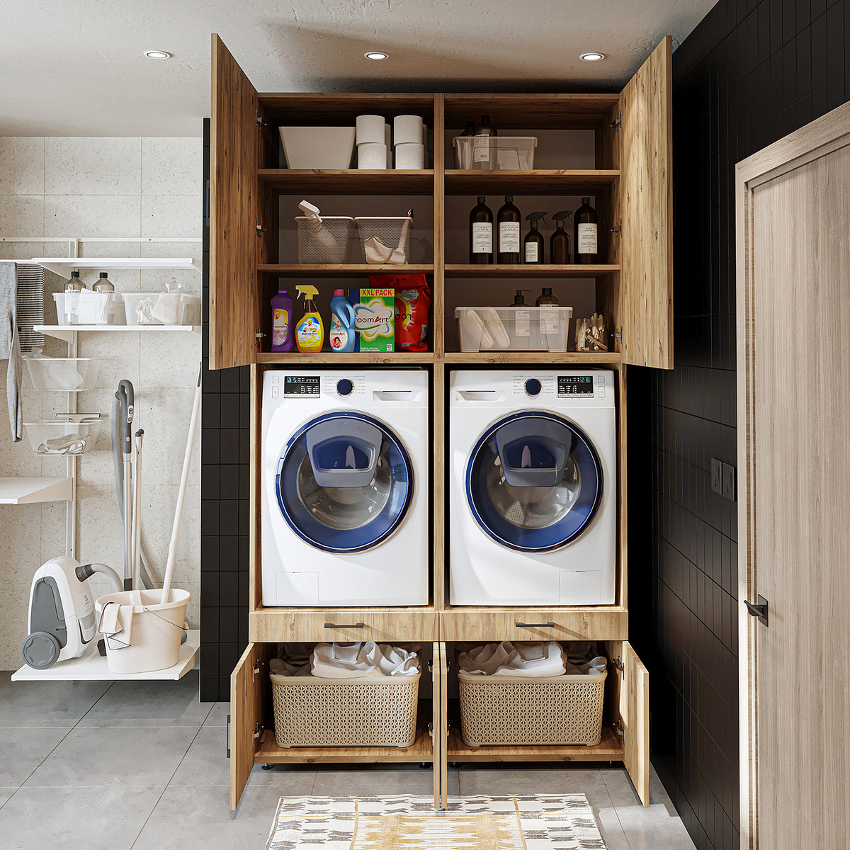 RoomArt A Plus Twin Washer & Dryer Cabinet Set – view 7