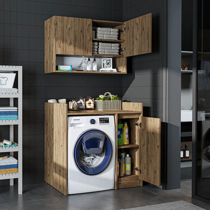 RoomArt Derin Washing Machine Cabinet with Cupboard and Wall Unit, 100cm – view 3