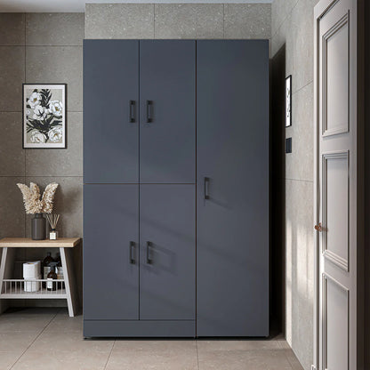 RoomArt Dora Washer & Dryer Cabinet with Side Storage 115cm in Anthracite and Oak – view 4