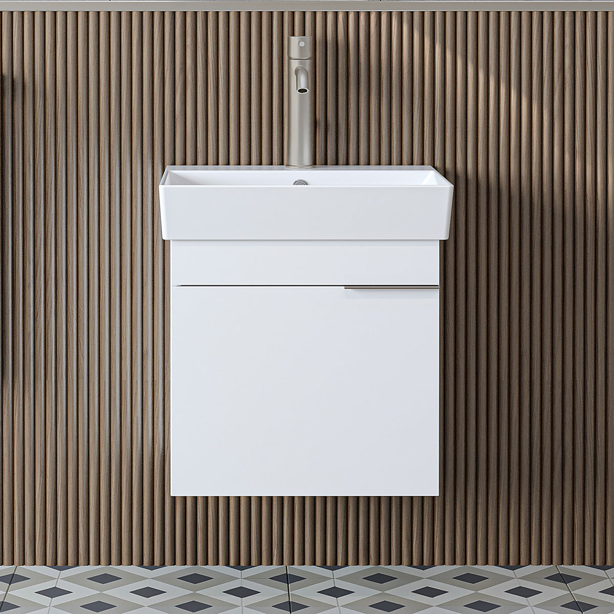 RoomArt Likya Vanity Unit with Ceramic Washbasin, 49 cm in White – view 3