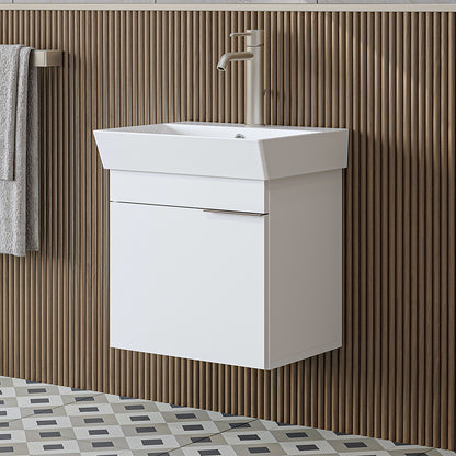 RoomArt Likya Vanity Unit with Ceramic Washbasin, 49 cm in White