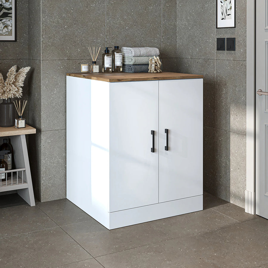 RoomArt - Low Washing Machine Cabinet with Worktop and Double Doors