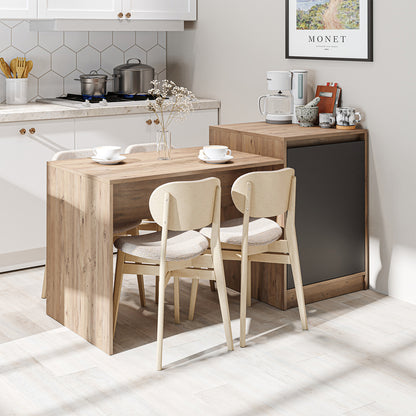 RoomArt Milano Kitchen Island & Dining Table in Anthracite and Oak