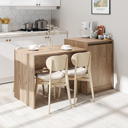 RoomArt Milano Kitchen Island & Dining Table in Oak