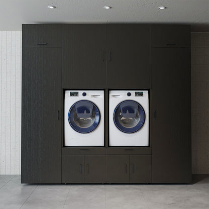 The Roomart A Luxe Line - Twin Washer & Dryer Cabinet Set with Side Storage Units