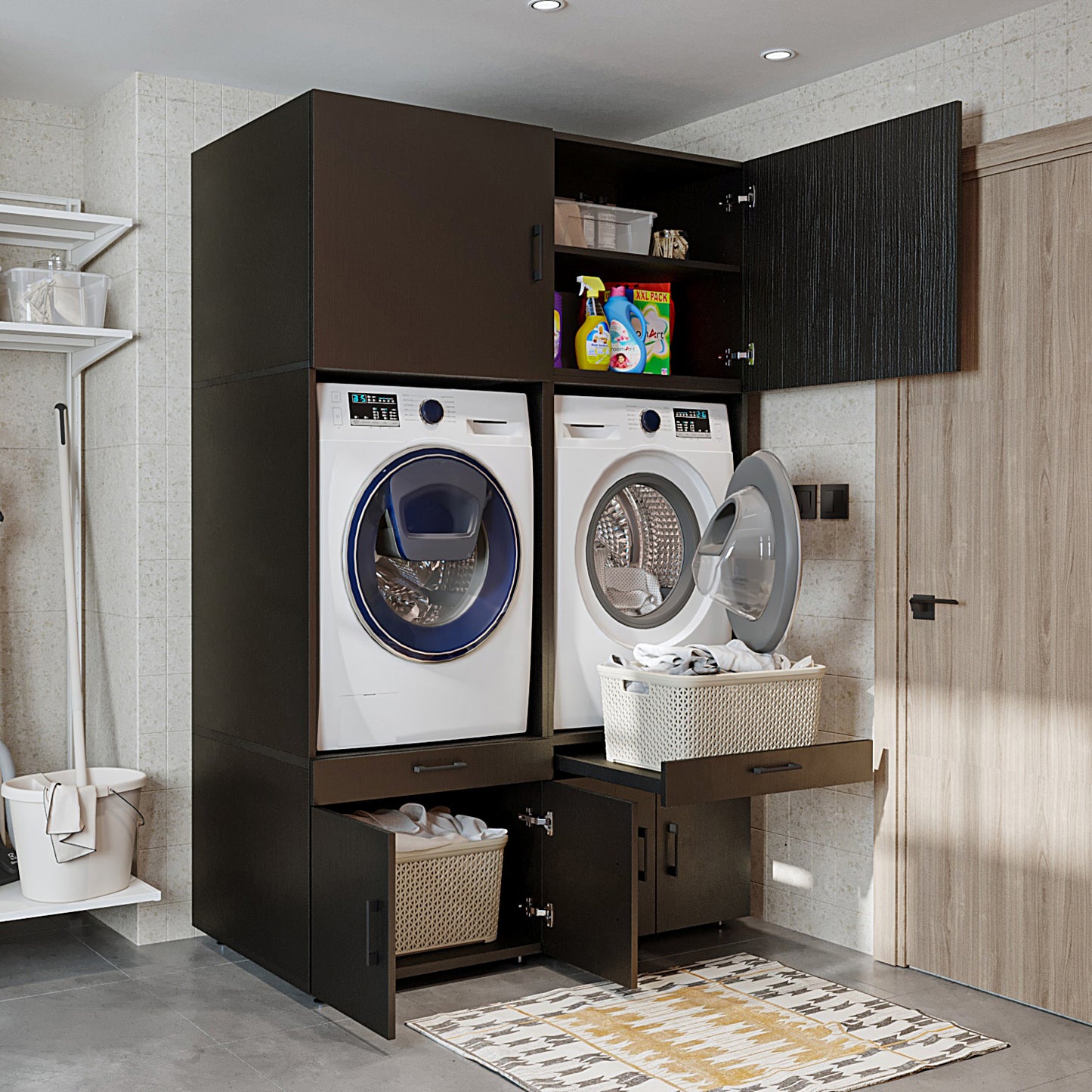 Roomart A Plus — Twin Washer & Dryer Cabinet Set