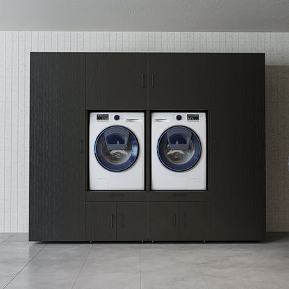 The Roomart A Luxe Line - Twin Washer & Dryer Cabinet Set with Side Storage Units