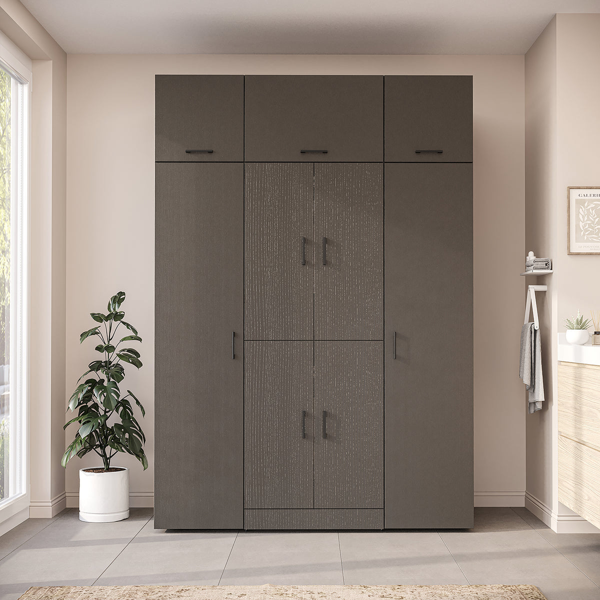 Roomart Dora Wall - Washer & Dryer Cabinet with Side Storage - 160cm