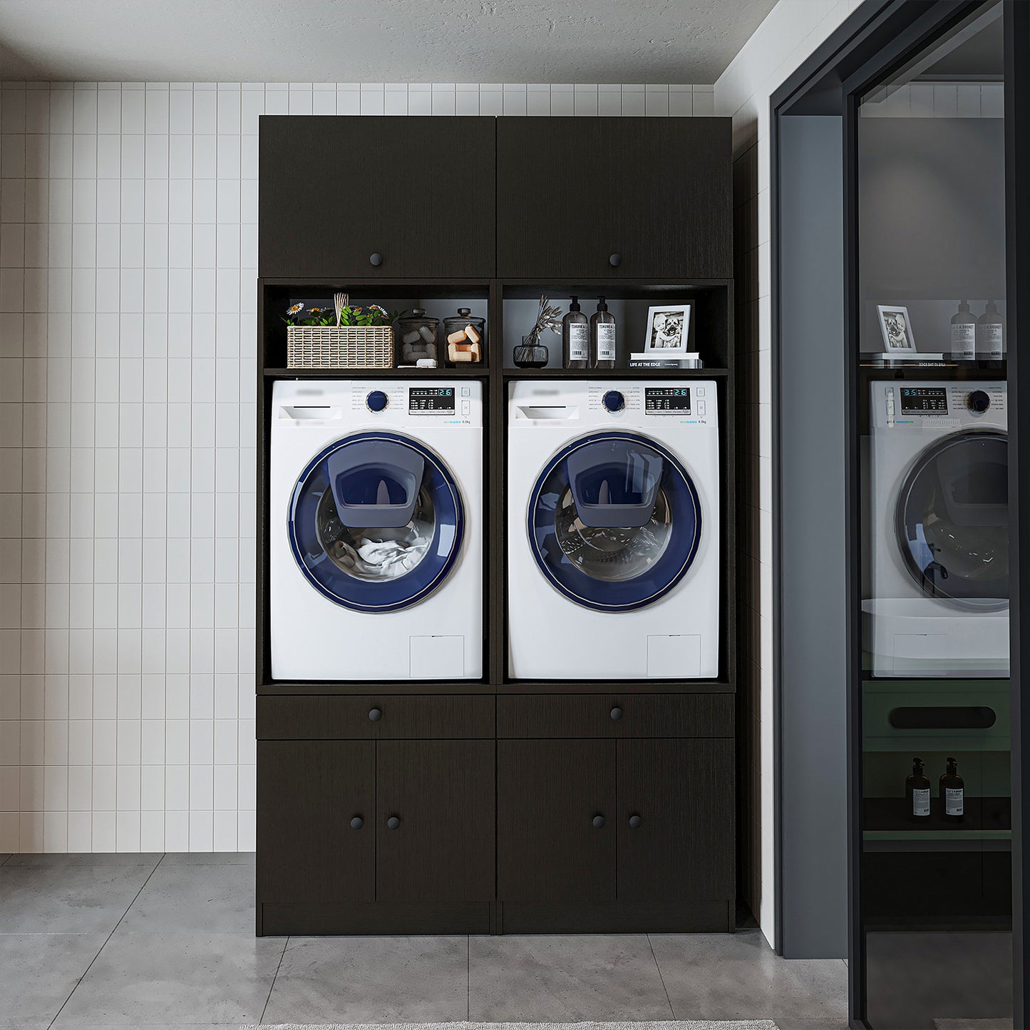 Roomart 1000 — Modular Twin Washer & Dryer Cabinet Set