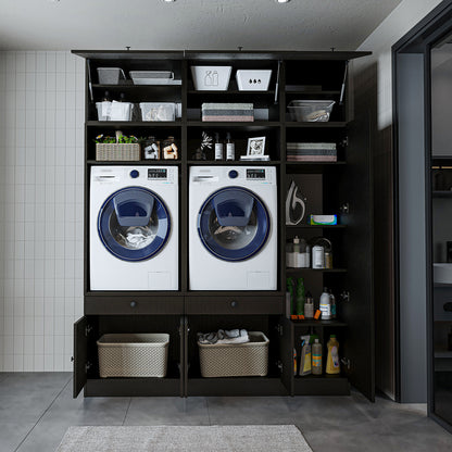 Roomart 1000 Plus — Twin Washer & Dryer Cabinet Set with Side Storage