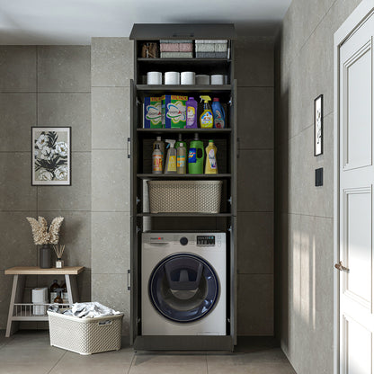 Roomart Dora Flex - 2-in-1 Cabinet for Washing Machine with Storage Shelves or Dryer Stacker