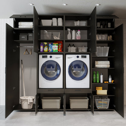 The Roomart A Luxe Line - Twin Washer & Dryer Cabinet Set with Side Storage Units